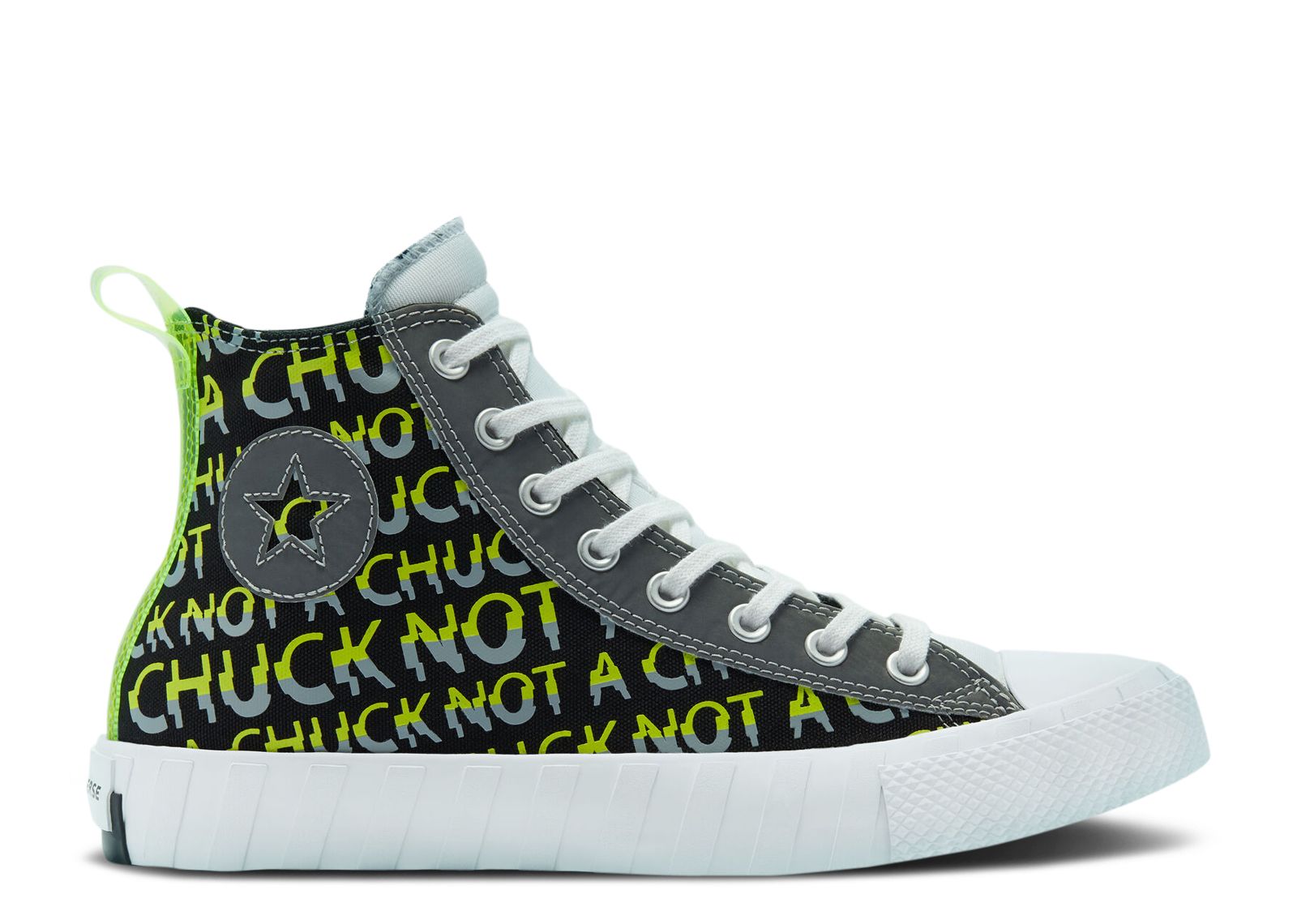 Кроссовки Converse Unt1Tl3D High 'Not A Chuck - Hi-Vis Collection', черный джемпер женский лонгслив vis a vis цвета белый черный