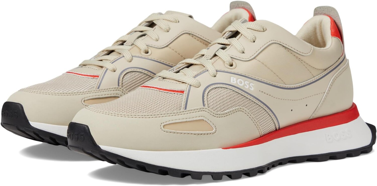 

Кроссовки Jonah Mix Material Running Sneaker BOSS, цвет Light Beige