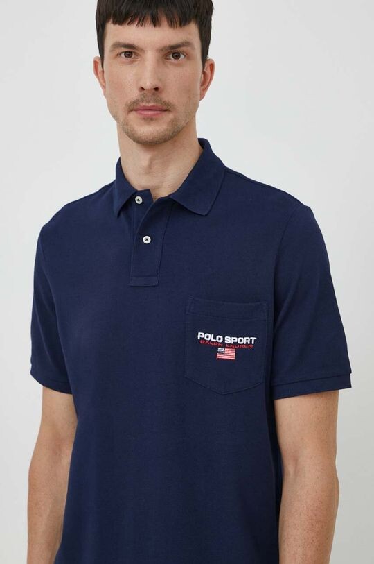 

Хлопковое поло Polo Ralph Lauren, синий