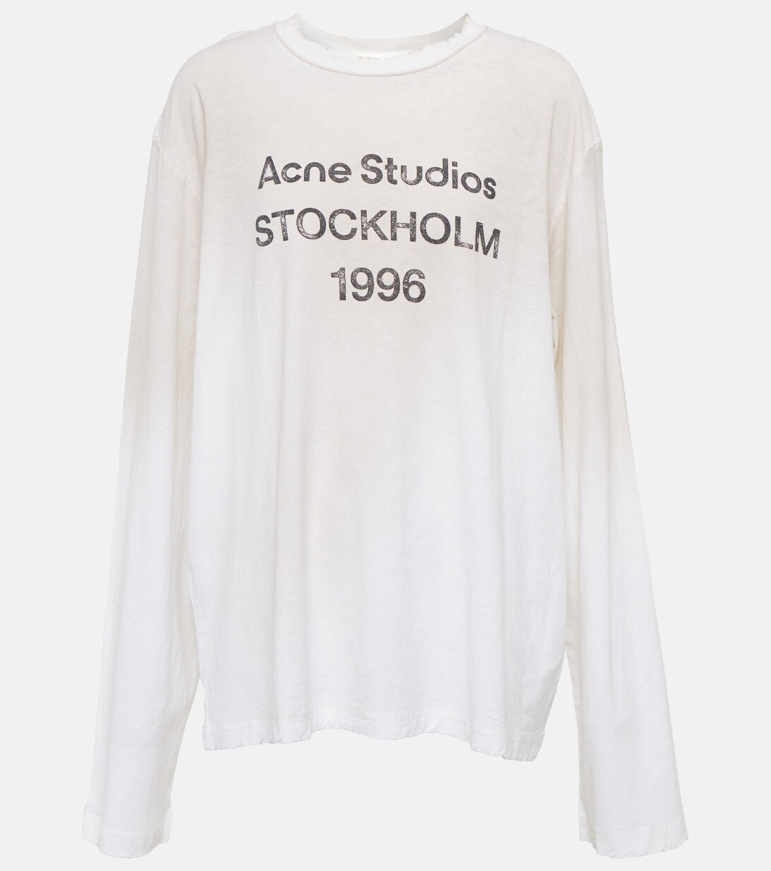 

Топ из смесового хлопкового джерси с логотипом ACNE STUDIOS, белый