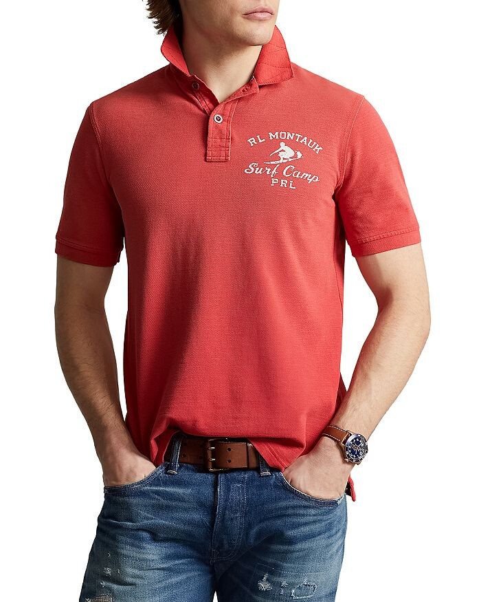 

Рубашка поло с сетчатым рисунком классического кроя Polo Ralph Lauren