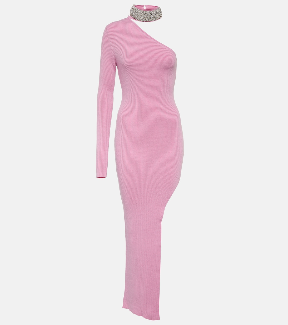 цена Украшенное платье макси из смесовой шерсти Giuseppe Di Morabito, розовый