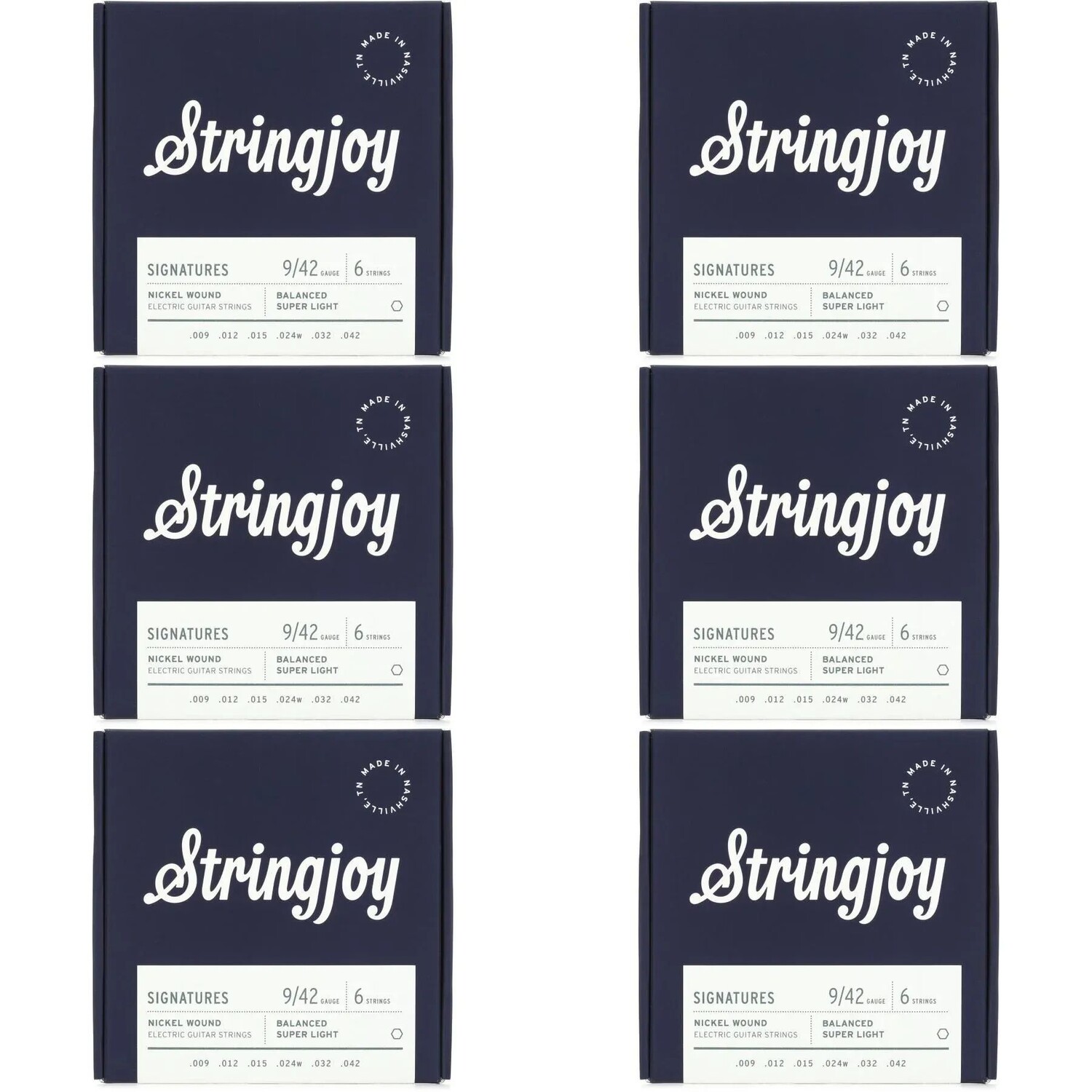 

Stringjoy Signatures Сбалансированные струны для электрогитары с никелированной обмоткой — .009–.042 (6 шт. в упаковке)
