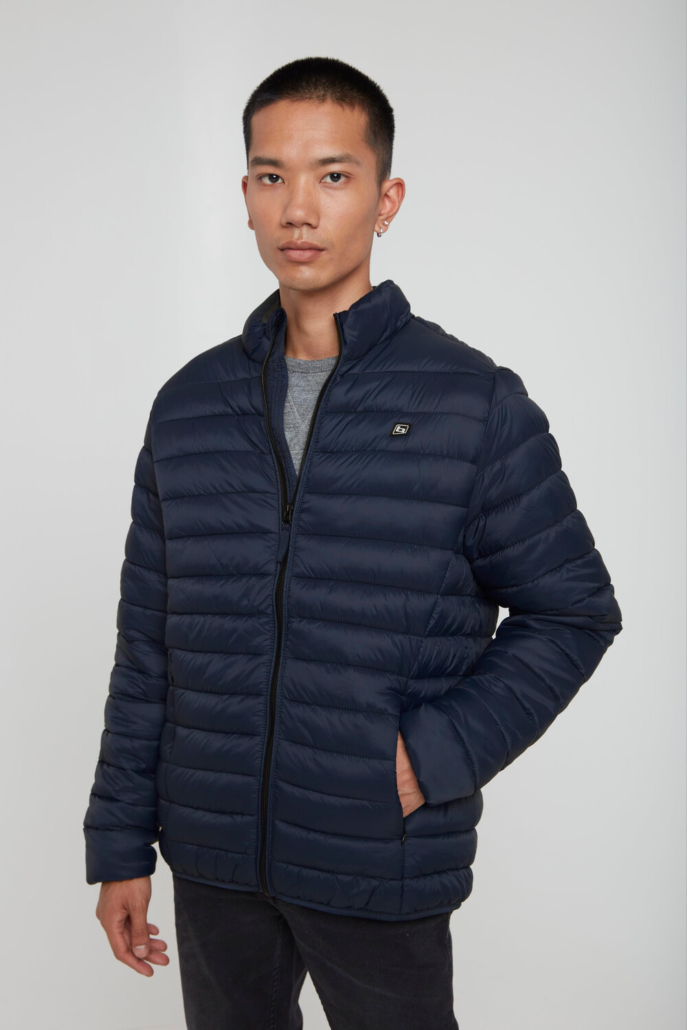 

Куртка BLEND Leichte Steppjacke Wattierte Basic ohne Kapuze, темно синий