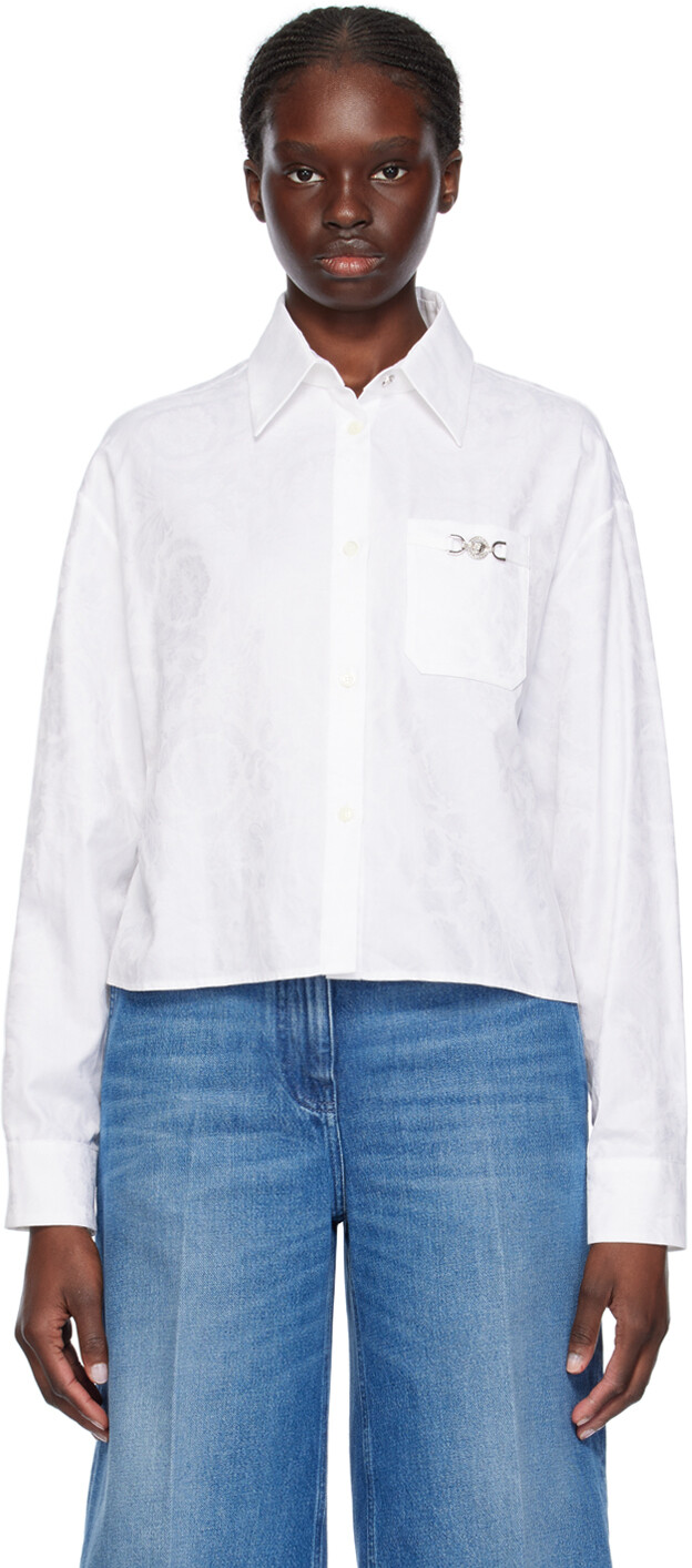 

Белая рубашка в стиле барокко Versace, цвет Optical white