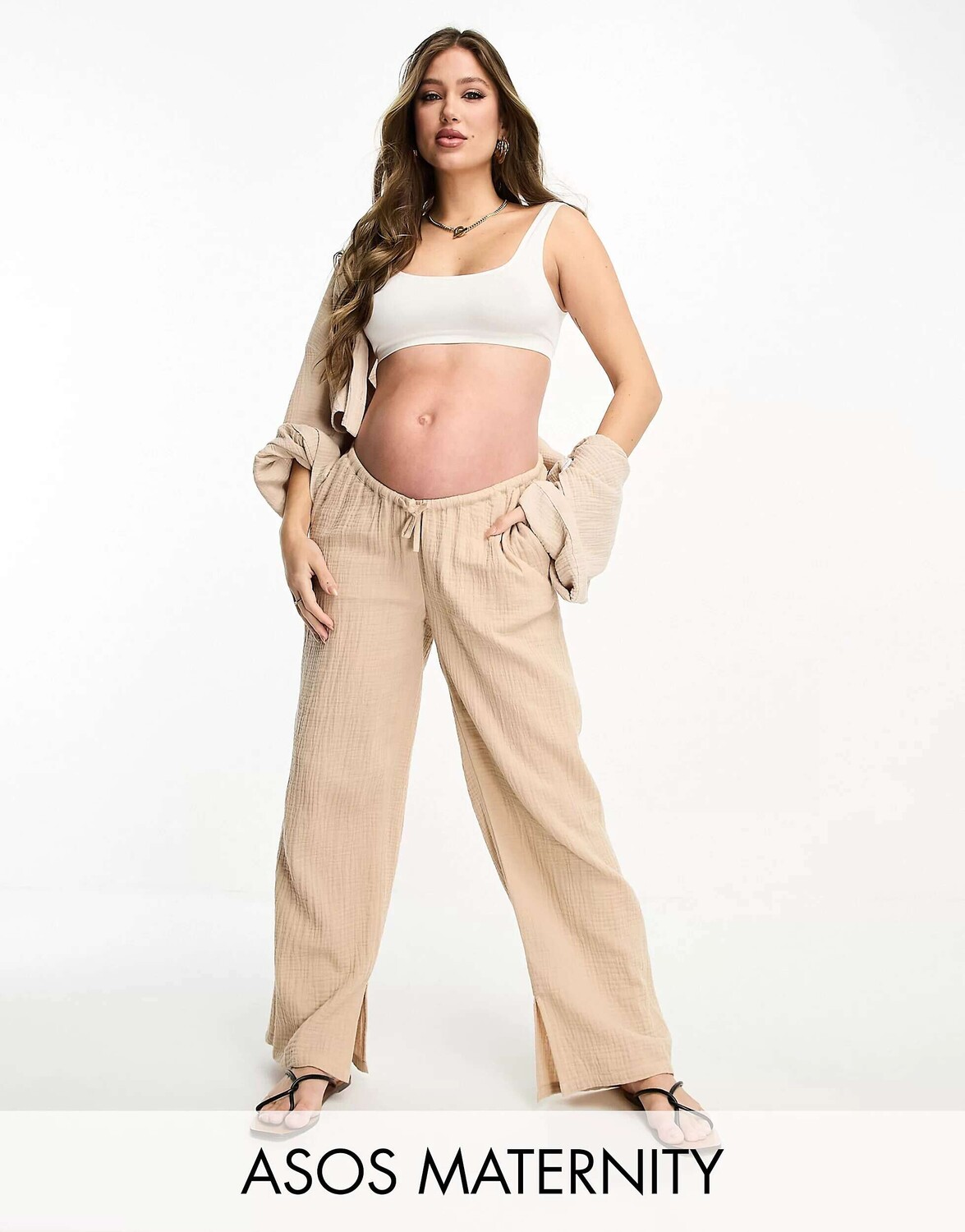 

Брюки из марли с камнями ASOS Maternity