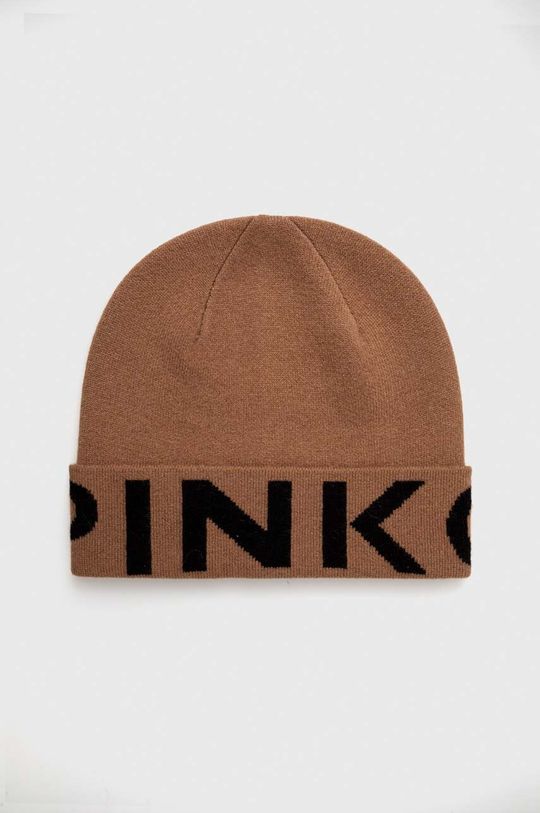 Шерстяная шапка Pinko, коричневый