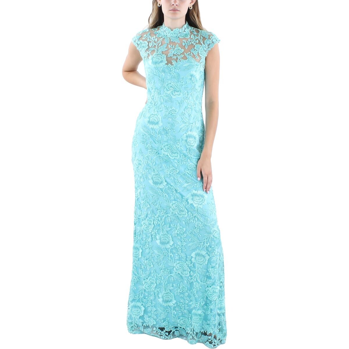 

Женское кружевное вечернее платье с вышивкой Tadashi Shoji, цвет Frosted Jade
