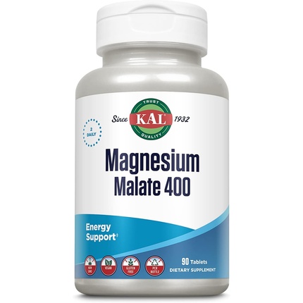 KAL Малат магния, 400 мг, хелатная добавка с яблочной кислотой, 90 растительных таблеток kal малат магния 400 90 таблеток