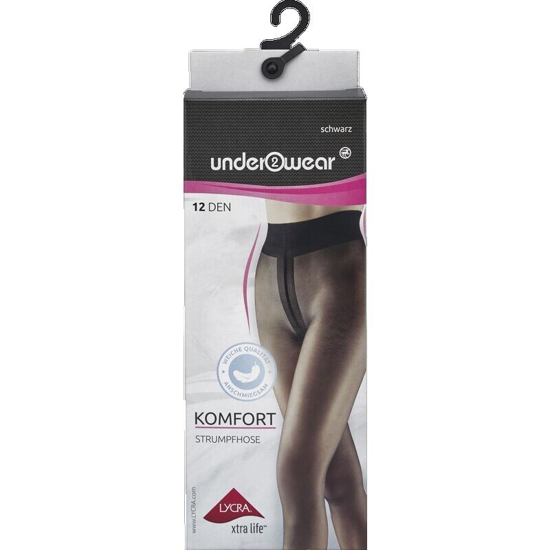 

Комфортные колготки черного цвета плотностью 12ден. Л (44/46) under2wear, 1 шт.