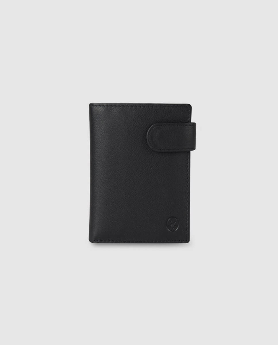 Черный кожаный кошелек с внешним портмоне El Potro, черный черный кожаный кошелек с портмоне на молнии el potro черный