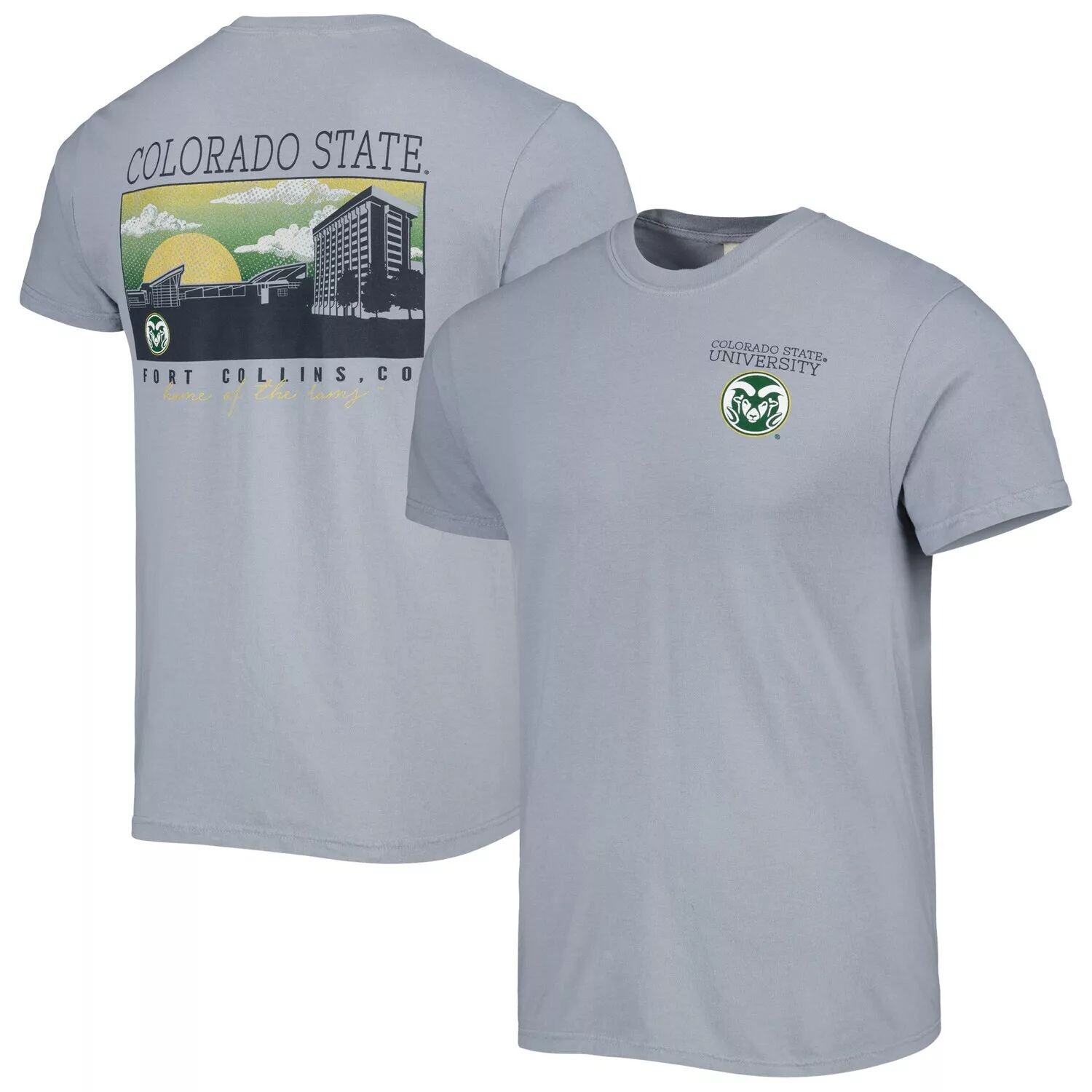 

Мужская серая футболка Colorado State Rams Campus Scenery Comfort Color