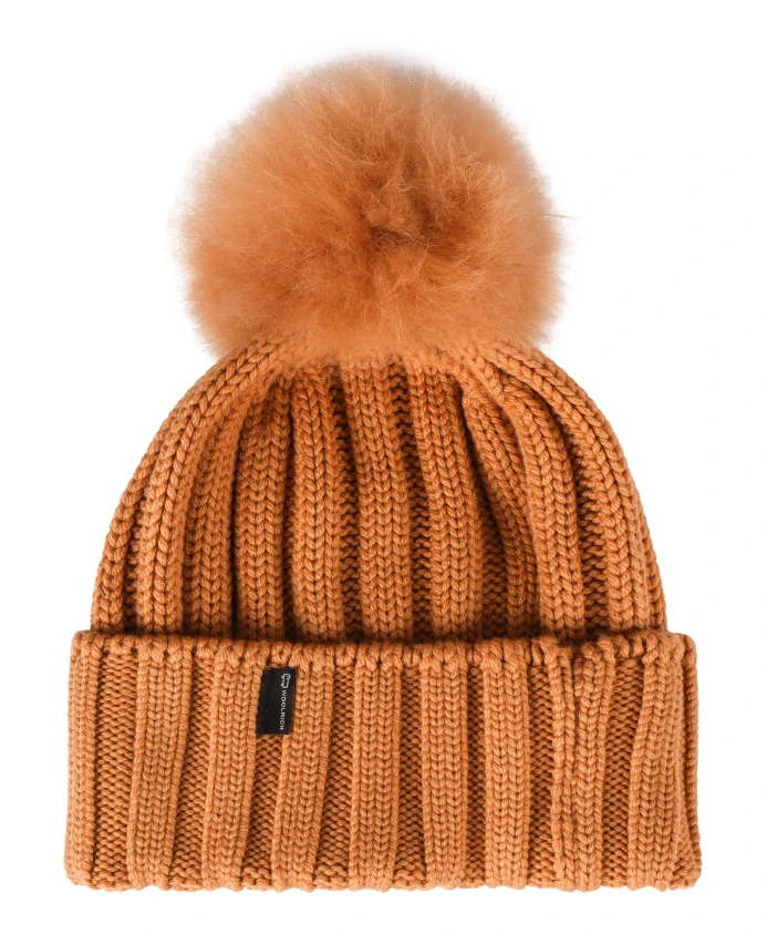 

Вязаная шапка с помпоном Woolrich, коричневый