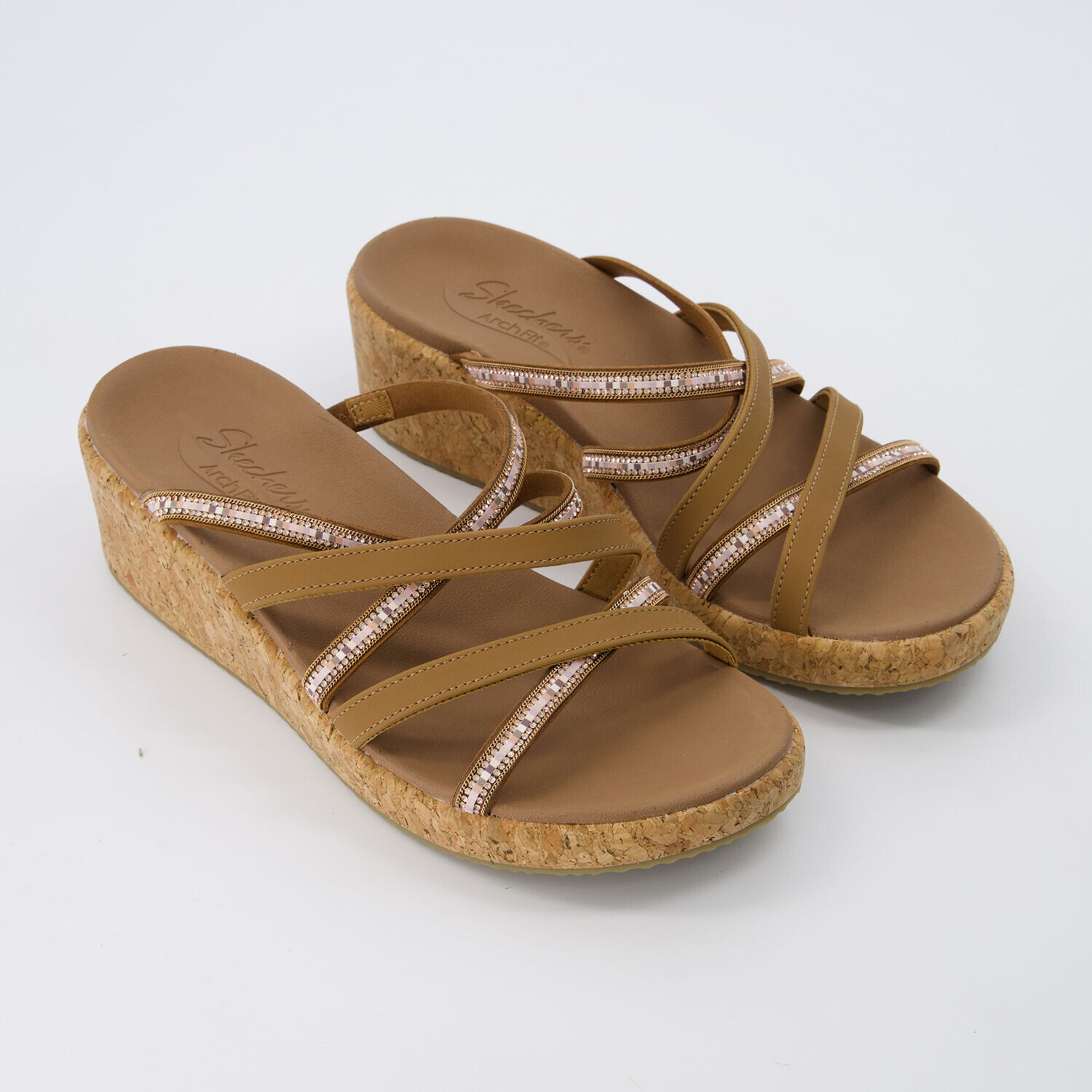 

Коричневые босоножки на платформе Skechers