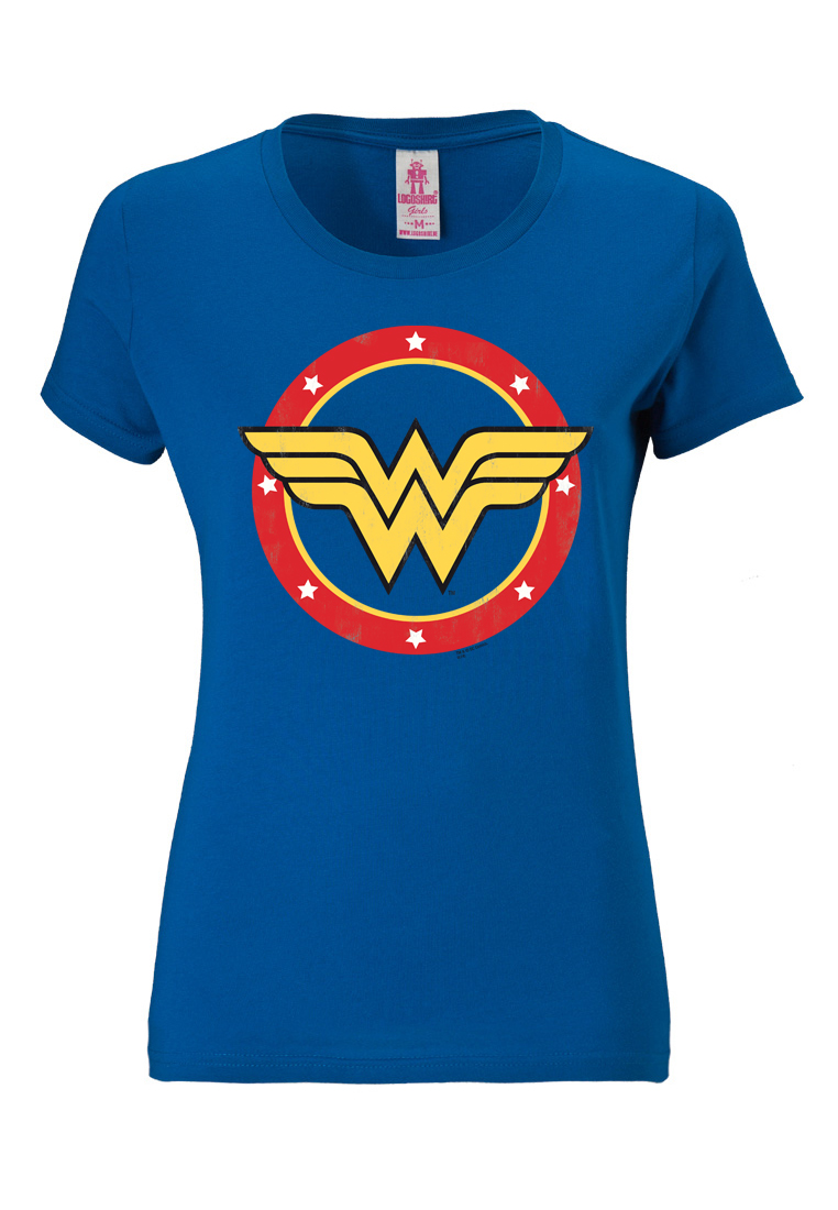 Футболка Logoshirt s Wonder Woman Circle Logo, синий брелок wonder woman logo 3d