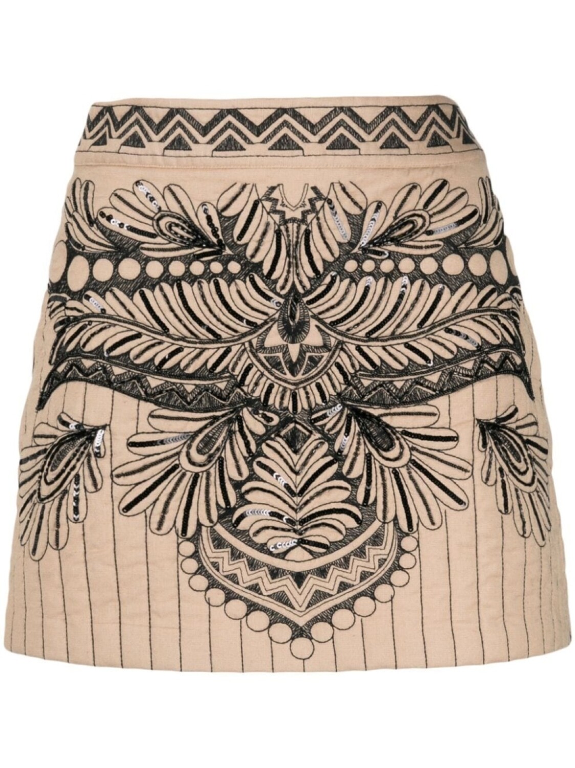 

TWINSET стеганая мини-юбка с вышивкой, коричневый