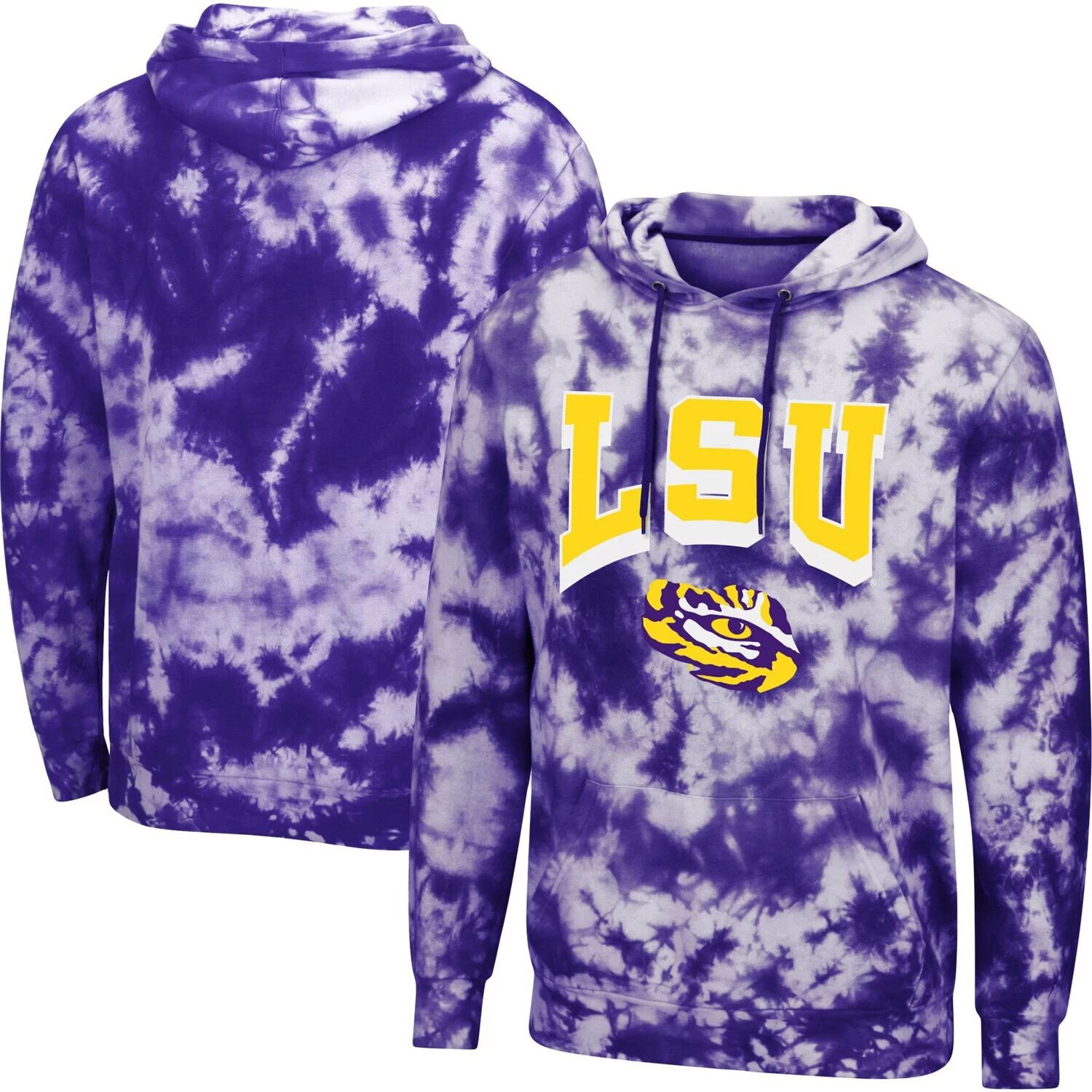 

Мужской пуловер с капюшоном Colosseum Purple LSU Tigers Fanatic Tie-Dye