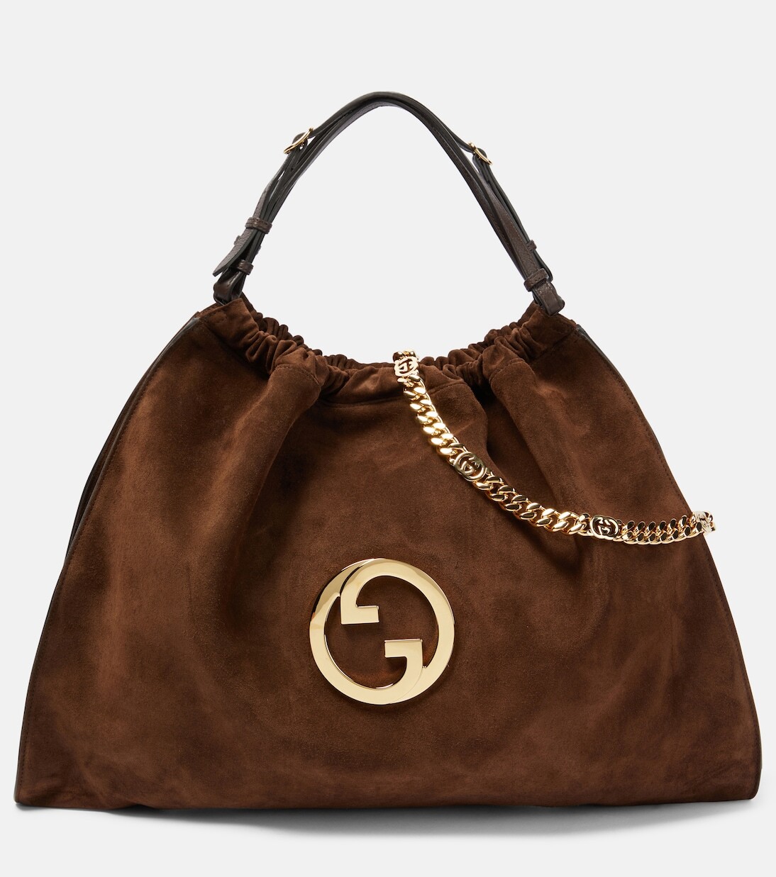

Большая замшевая большая сумка-тоут gucci blondie Gucci, коричневый