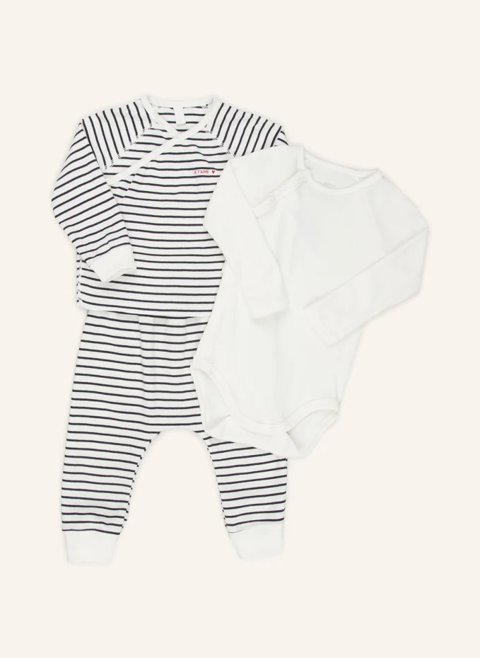 

Комплект lallo: рубашка, леггинсы и боди Petit Bateau, синий