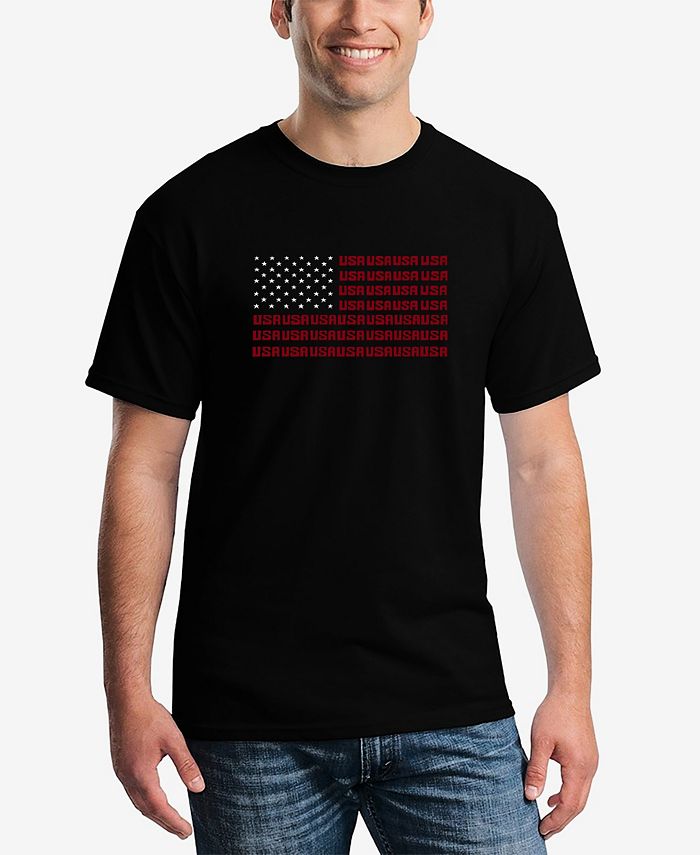 Мужская футболка с изображением флага США Word Art LA Pop Art, черный мужская футболка с изображением головы тираннозавра word art la pop art черный