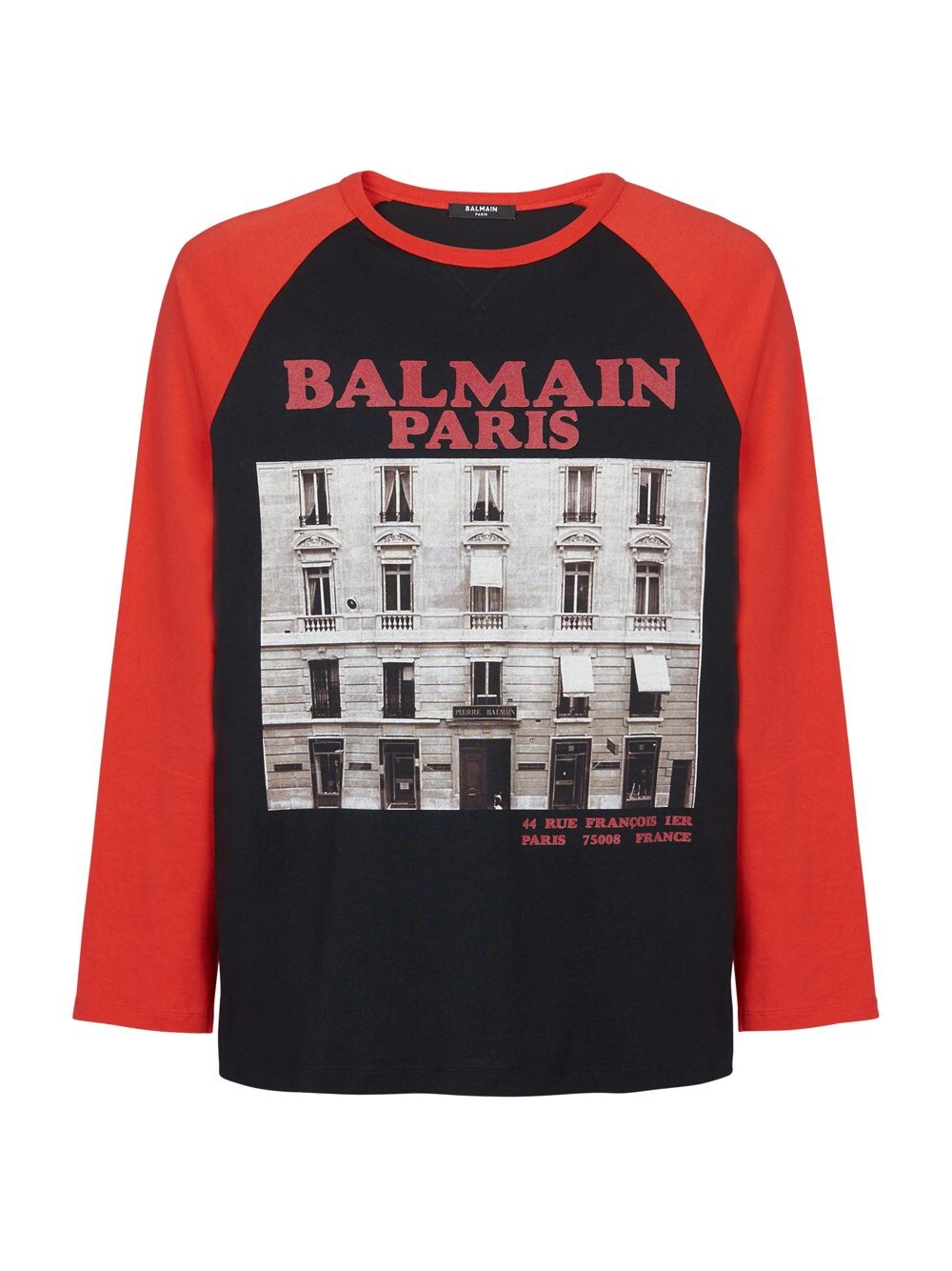 

Футболка с длинными рукавами с рисунком Balmain, черный