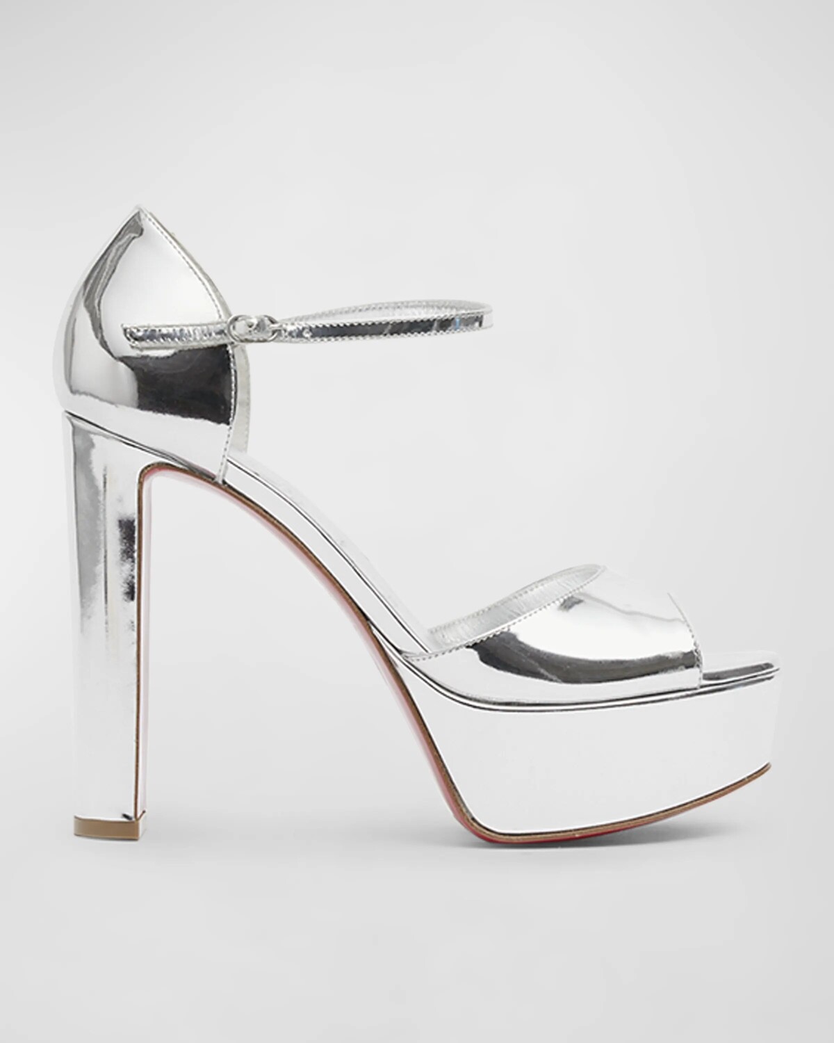 

Сандалии Sandaloo на платформе с красной подошвой и металлизированной подошвой Christian Louboutin, цвет Silver