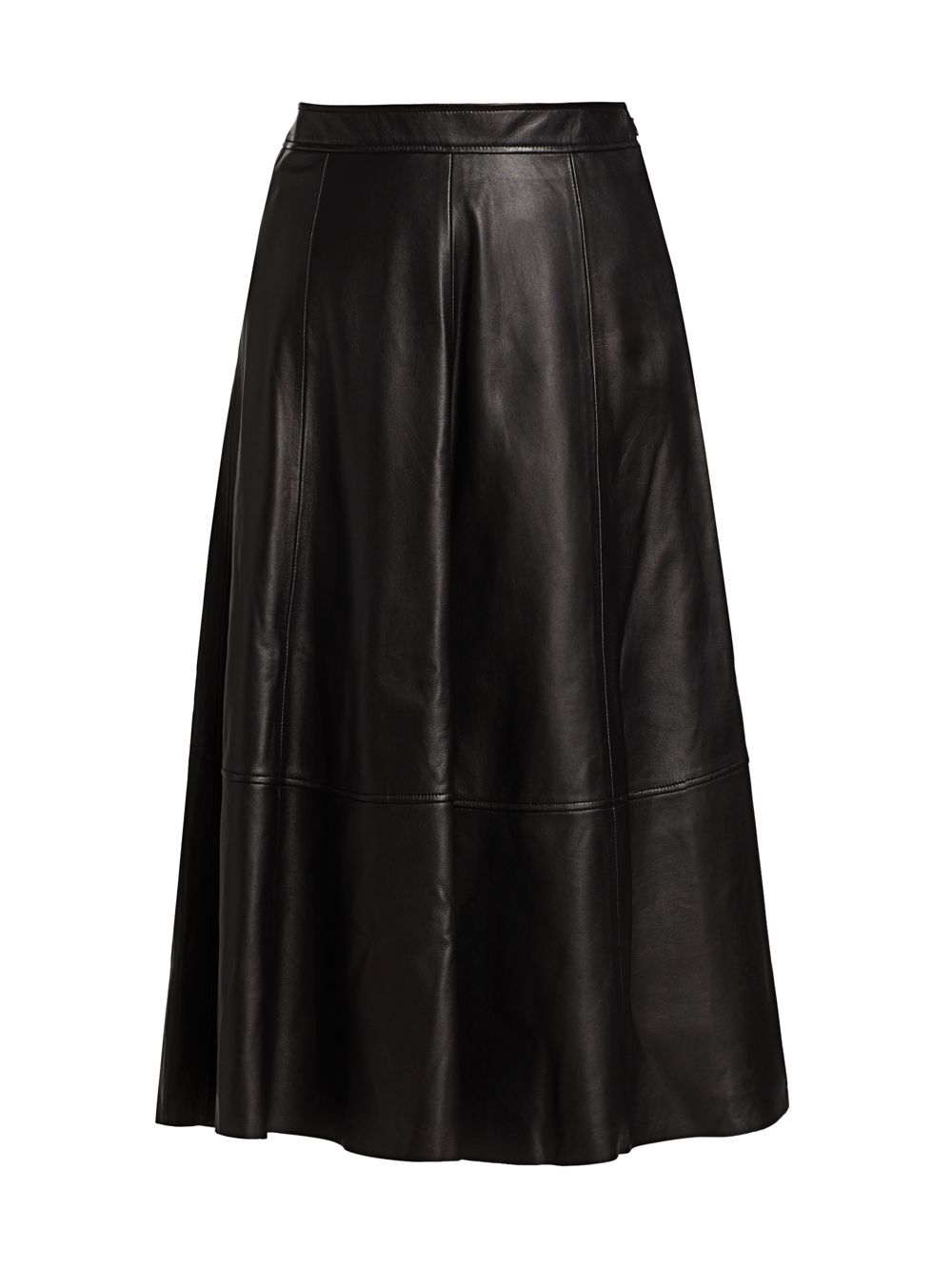 цена Кожаная юбка миди трапециевидной формы Essentials Co, черный