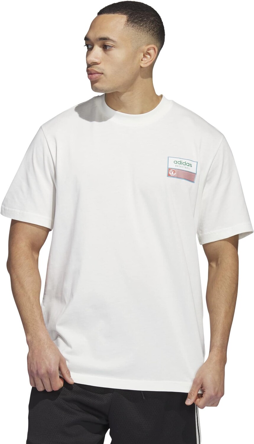 

Футболка с рисунком Hoop Prep adidas, цвет Off-White