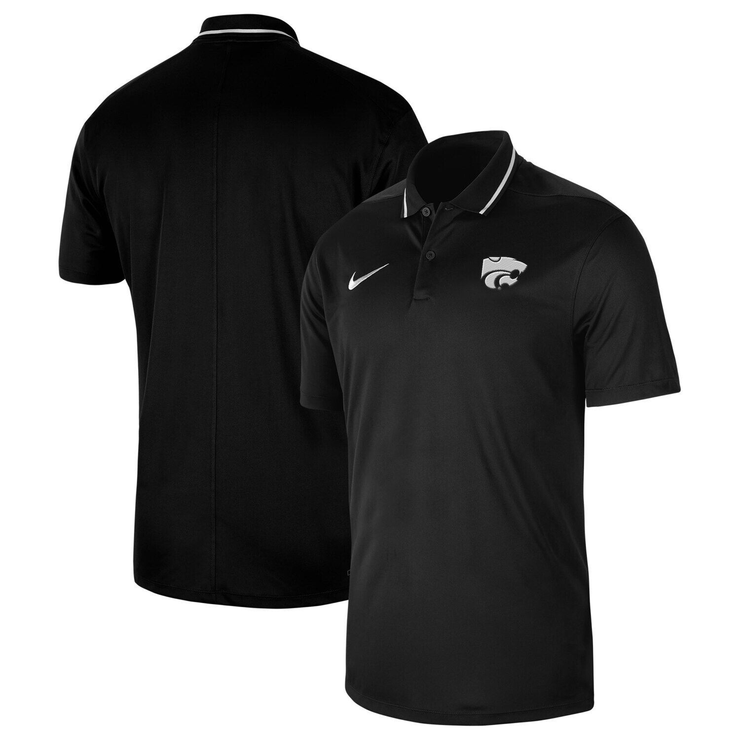 

Мужское поло черного цвета Kansas State Wildcats 2023 Sideline Coach Performance Nike, Черный