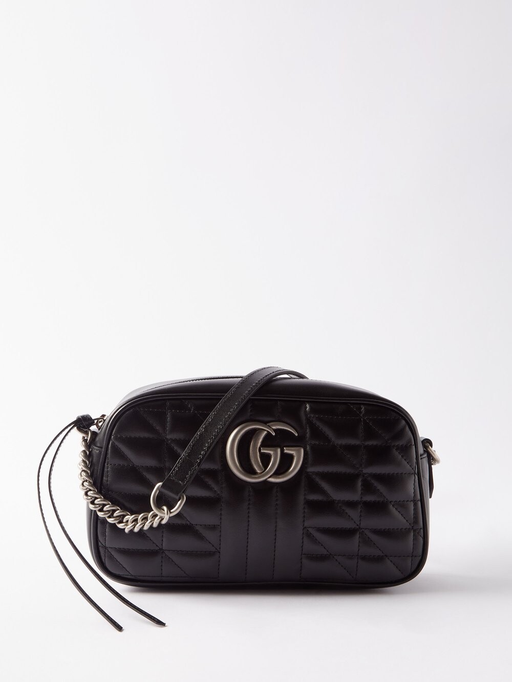 

Кожаная сумка через плечо gg marmont Gucci, черный
