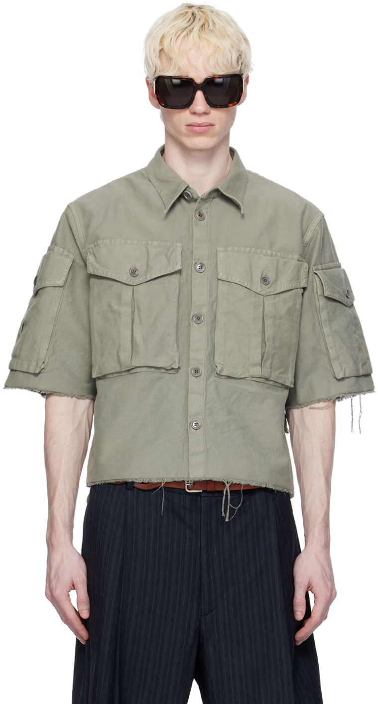 

Серая перекрашенная рубашка Dries Van Noten