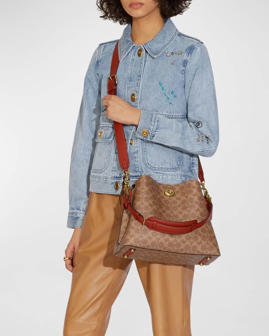 

Сумка на плечо Signature Willow из парусины с покрытием Coach