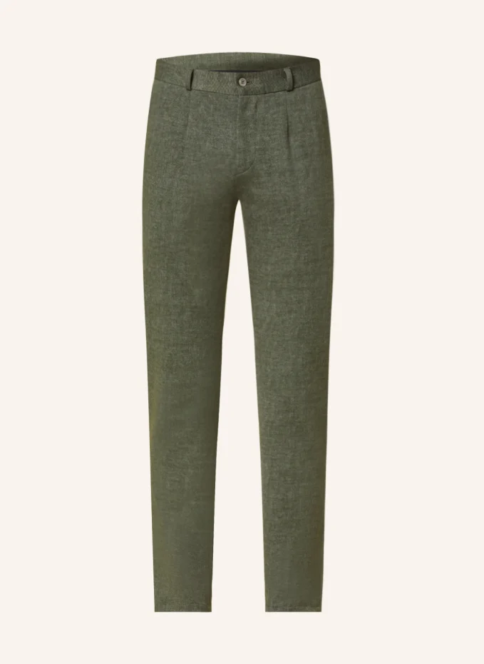 Костюмные брюки приталенного кроя из трикотажа Paul, зеленый