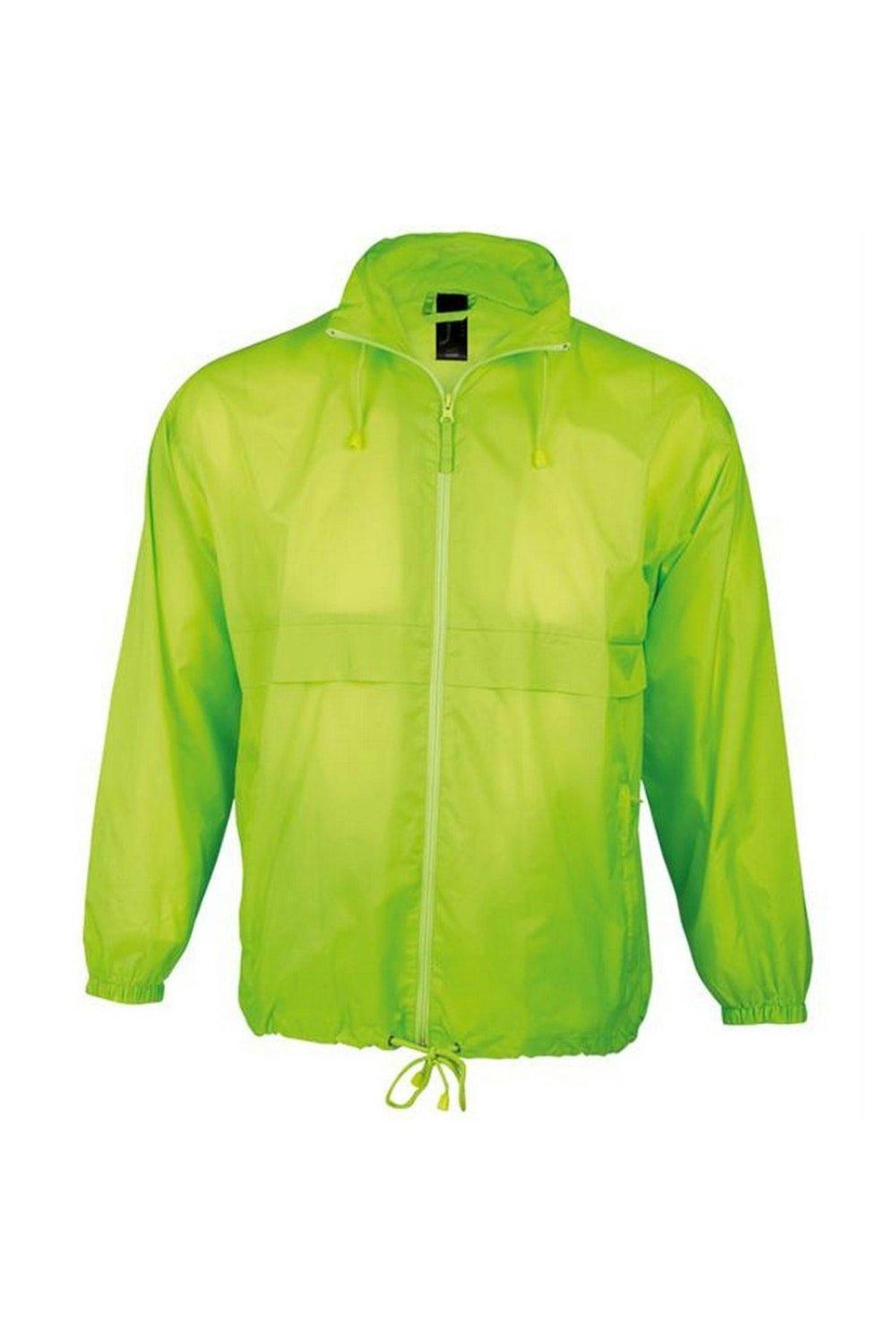 куртка бомбер мужская тактическая ветрозащитная водонепроницаемая с капюшоном Легкая куртка-ветровка для серфинга SOL'S, зеленый
