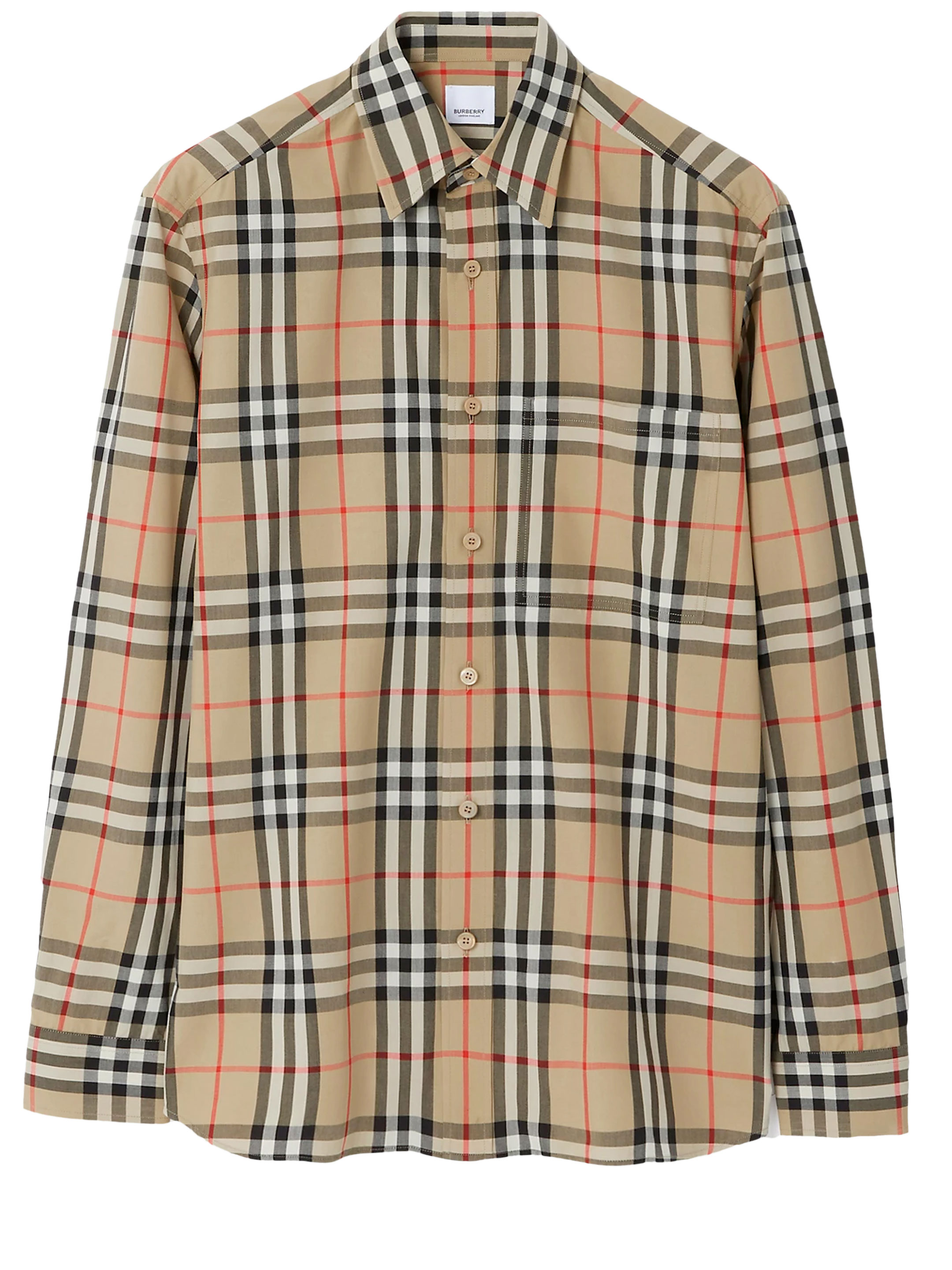 Рубашка Burberry Check cotton, бежевый кошелек burberry check бежевый