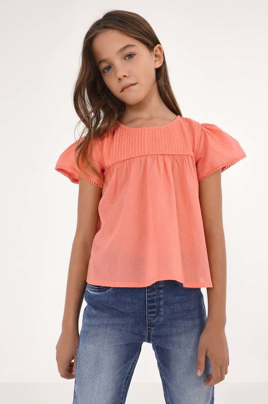 цена Детская хлопковая блузка Mayoral, оранжевый