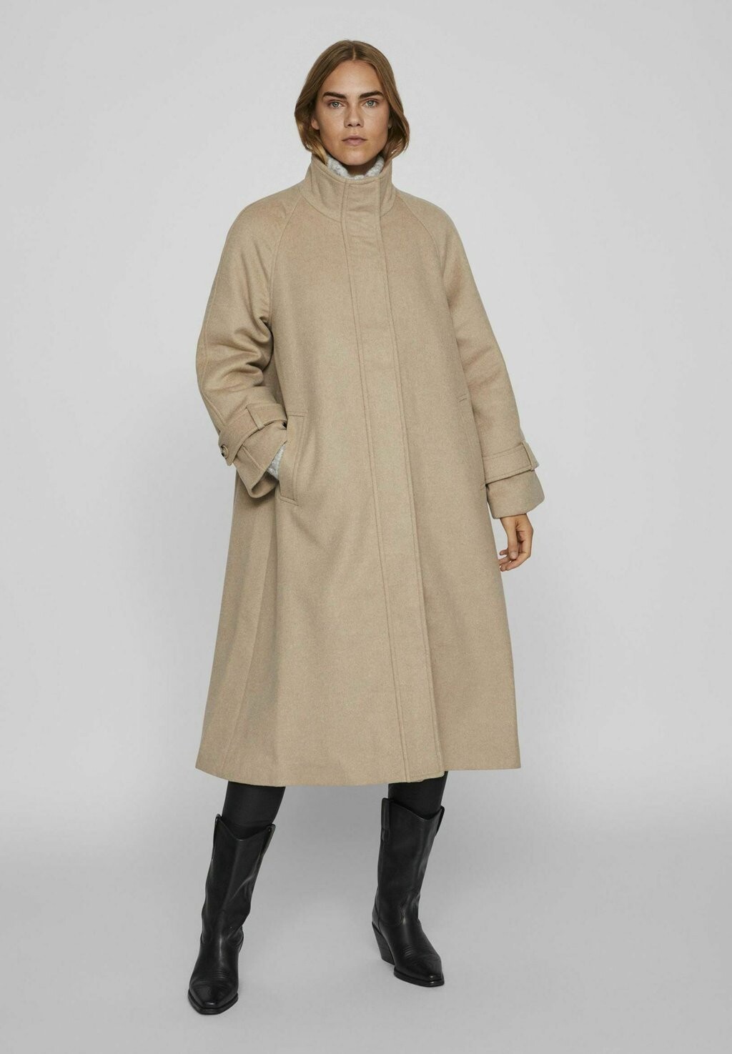 

Классическое пальто VILA ROUGE ЛАНГЕР HIGH NECK, цвет feather gray