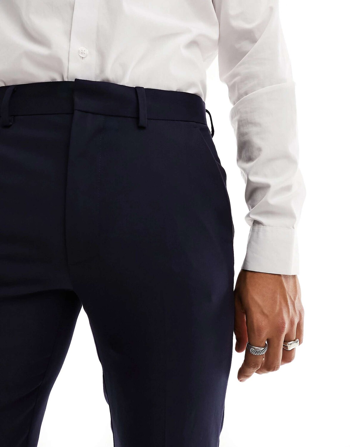 

Темно-синие брюки-смокинг скинни ASOS, Синий