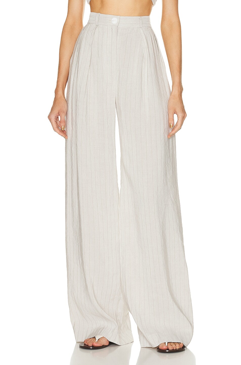 

Брюки Matthew Bruch Button Pleated Trouser, цвет Oatmeal