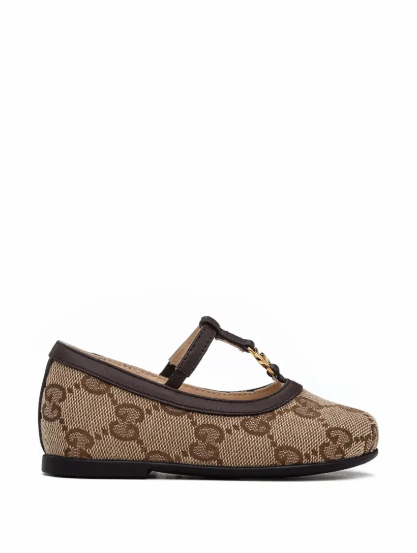 Балетки GG Supreme Gucci, коричневый