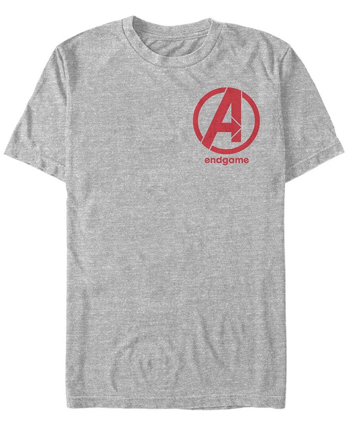 Мужская футболка с коротким рукавом и логотипом Marvel Avengers Endgame на левой стороне груди Fifth Sun, серый