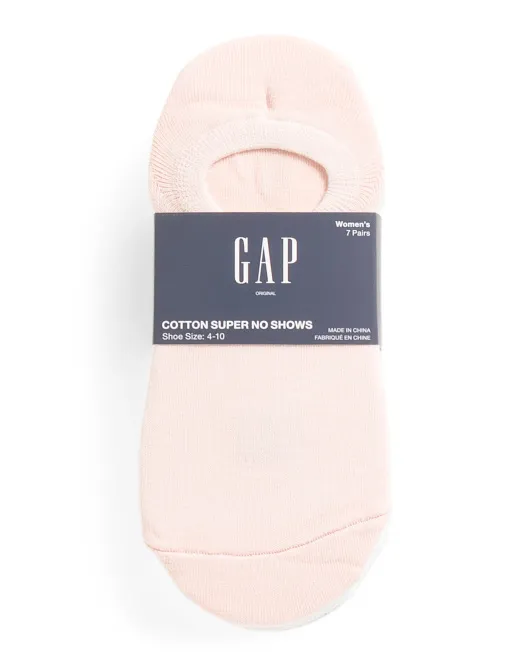 

7 пар однотонных носков Super No Show The Gap, цвет Rose