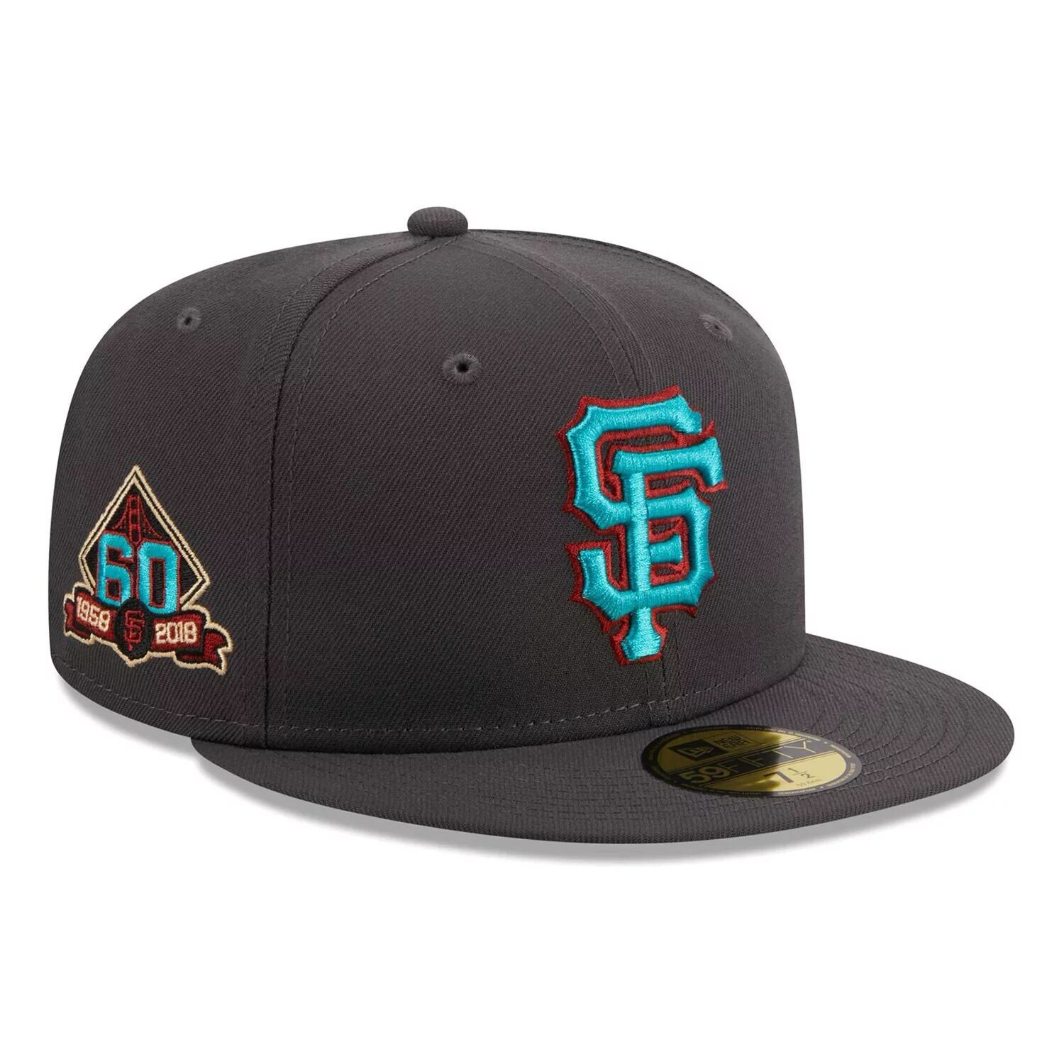 

Мужская облегающая шляпа New Era Graphite San Francisco Giants с принтом 59FIFTY