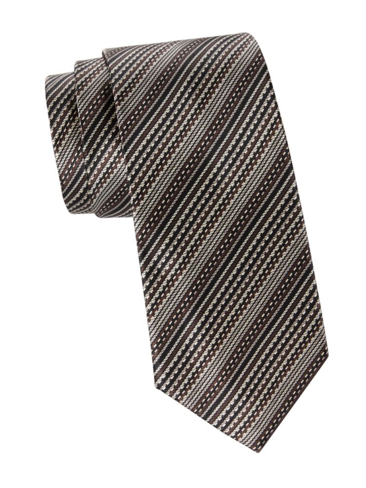 

Полосатый шелковый галстук Brioni, черный