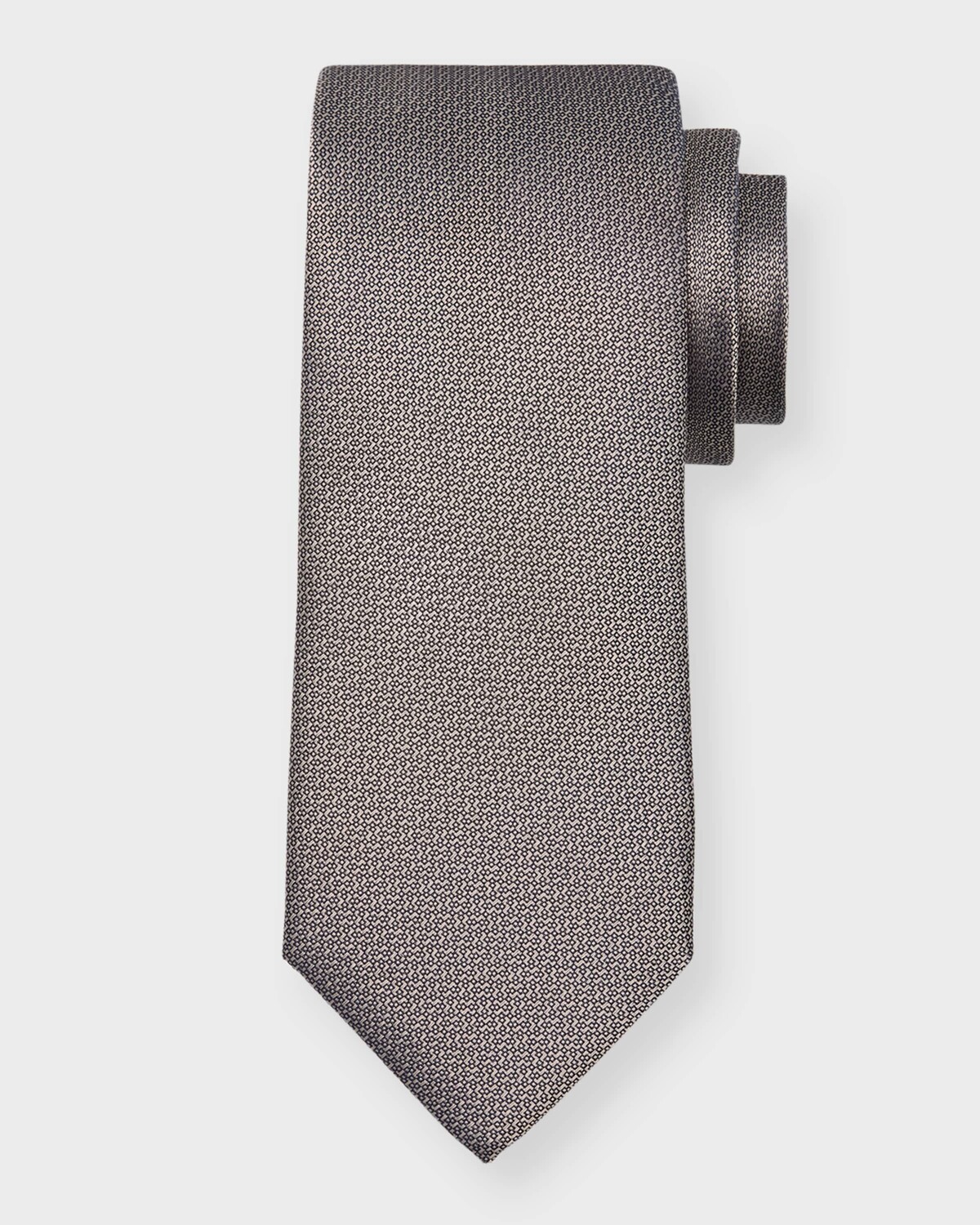

Мужской шелковый галстук с микротекстурой Canali, цвет Grey