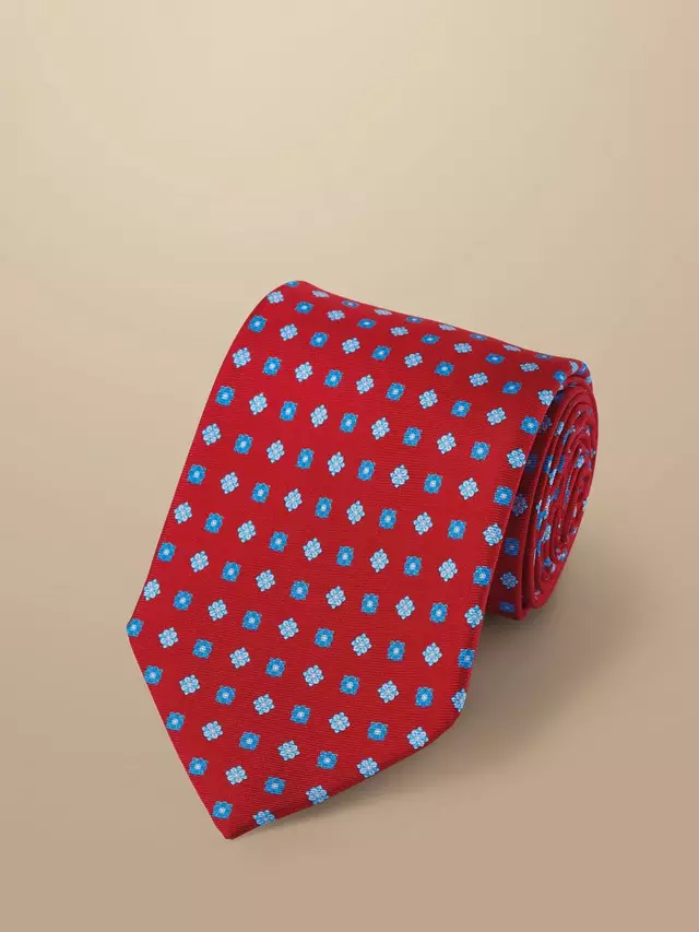 

Галстук Charles Tyrwhitt Floral Pattern Silk, красный