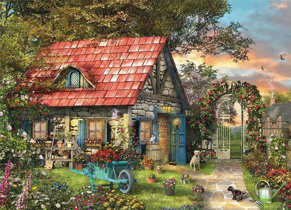 

Еврографика, пазл, Коттедж в деревне, Доминик Дэвисон, 500 шт. EuroGraphics