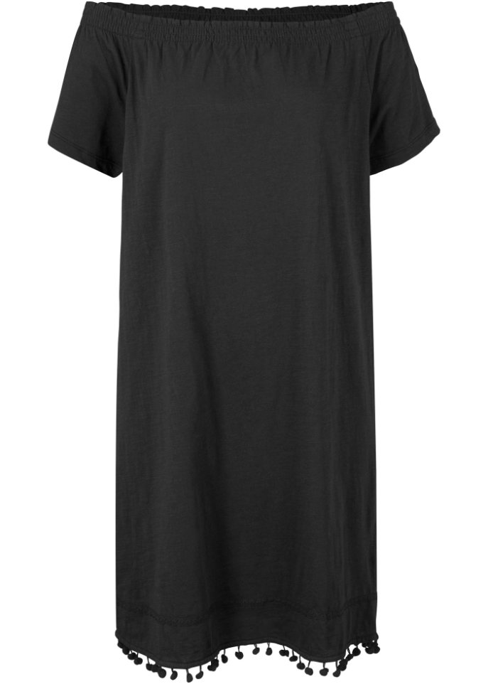 Платье кармен из джерси Bpc Bonprix Collection, черный платье из джерси slub bpc bonprix collection черный