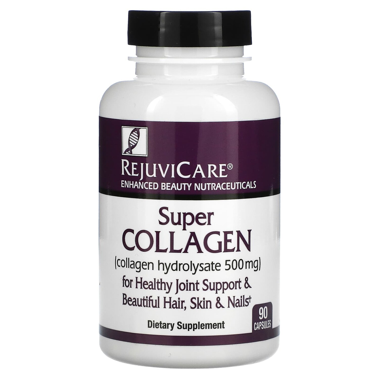 

Super Collagen, гидролизат коллагена, 500 мг, 90 капсул, Rejuvicare