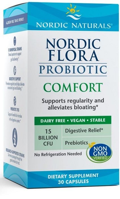 Nordic Naturals Nordic Flora Probiotic Comfort 15 Billion CFU пробиотические капсулы, 30 шт. nordic naturals жевательные конфеты с куркумином манго 100 мг 60 шт